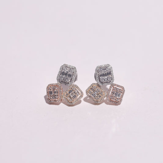 Gigi Three Toned Diamond Earring