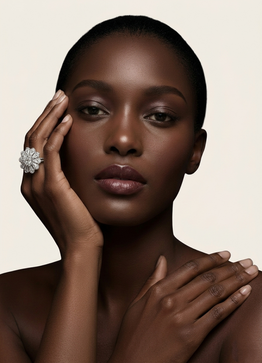 The Midnight Bloom Grand Cocktail Ring