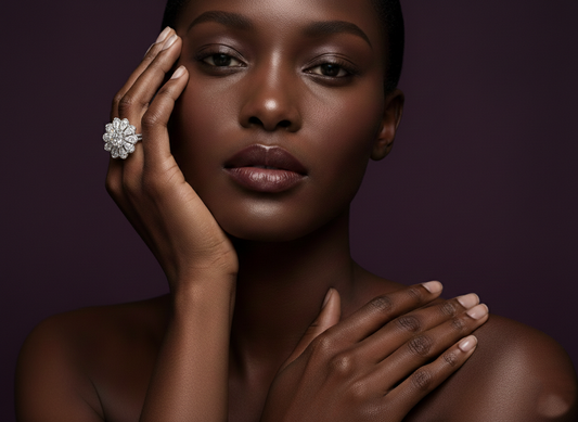 The Midnight Bloom Grand Cocktail Ring