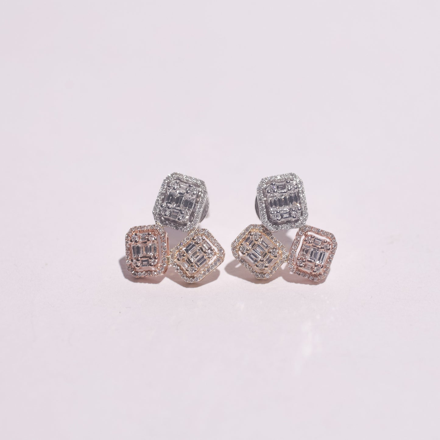 Gigi Three Toned Diamond Earring