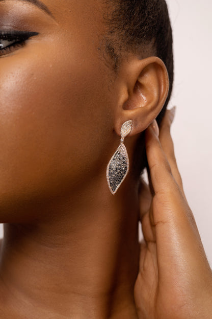 Onyx Diamond Drop Earring