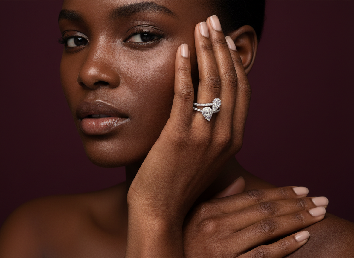 The Pear-Cut Toi et Moi Ring