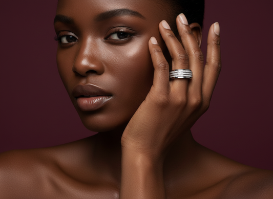 The Aurelian Triple-Row Pavé Band