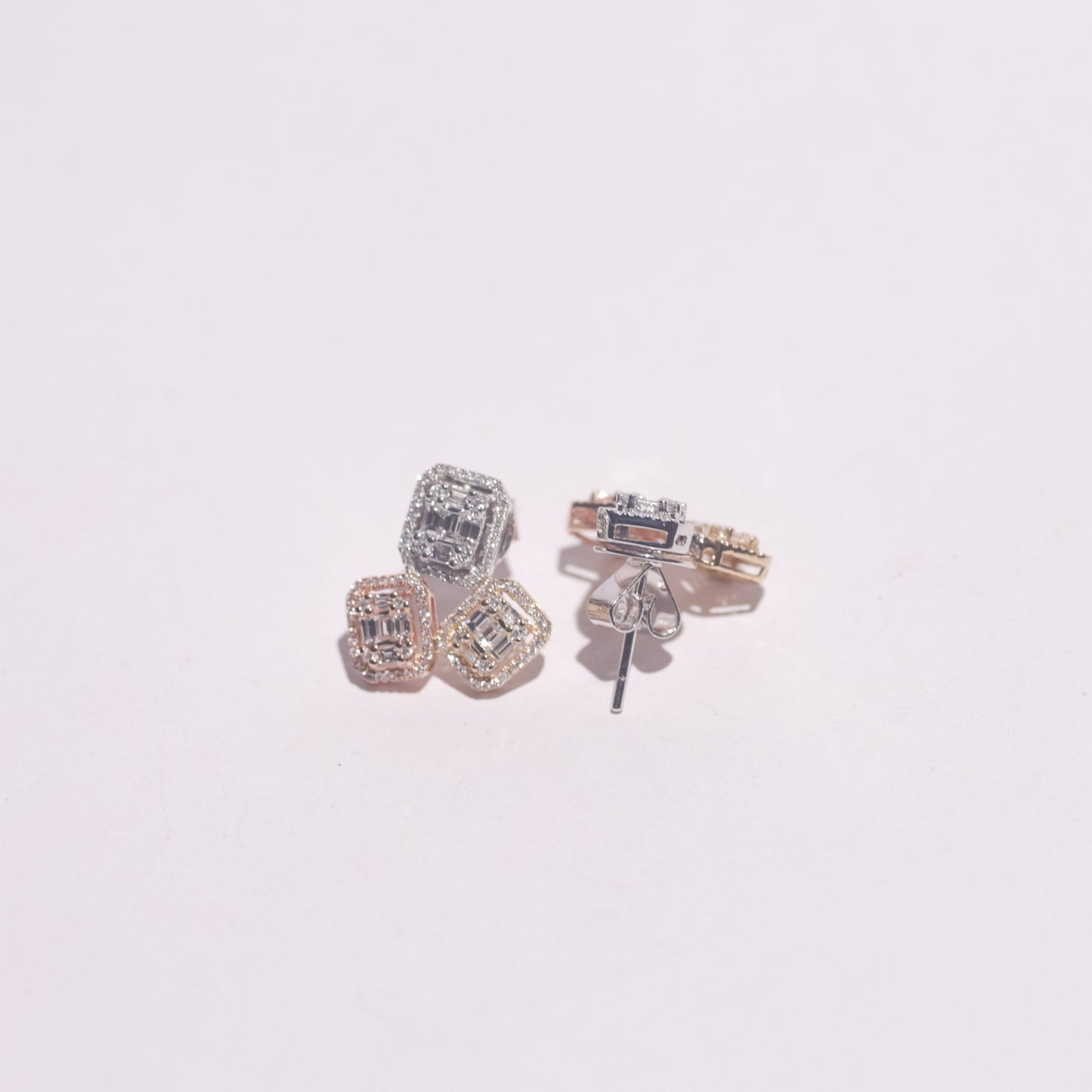 Gigi Three Toned Diamond Earring